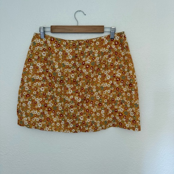 Reformation Taylor Linen Skirt Flora Junie Size 10 - Picture 10 of 15
